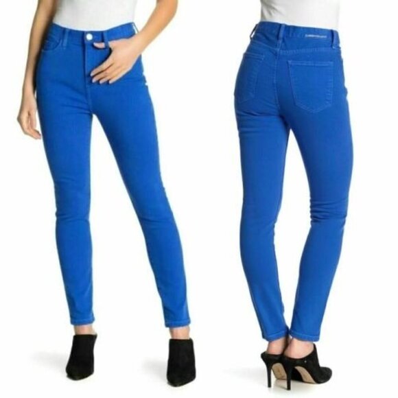 Current/Elliott Electric Blue The Skinny Mid Rise Corduroy Jeans 25 - Picture 1 of 4